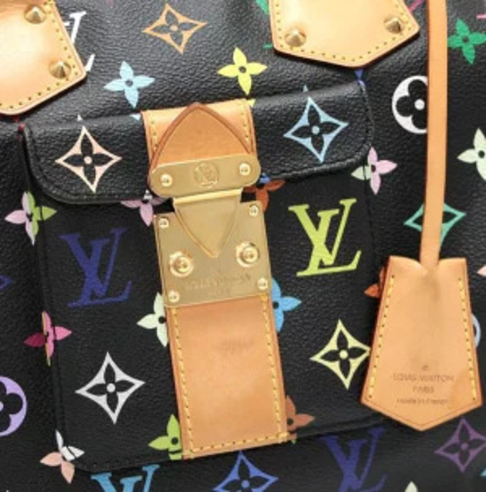 Louis Vuitton Speedy Handbag Boston Bag Multicolor Black Noir Black - Picture 4 of 7
